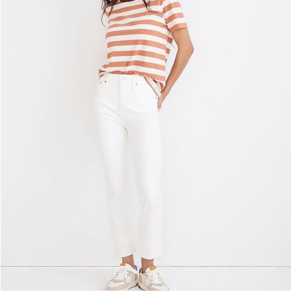 Madewell curvy perfect vintage straight jeans tile white